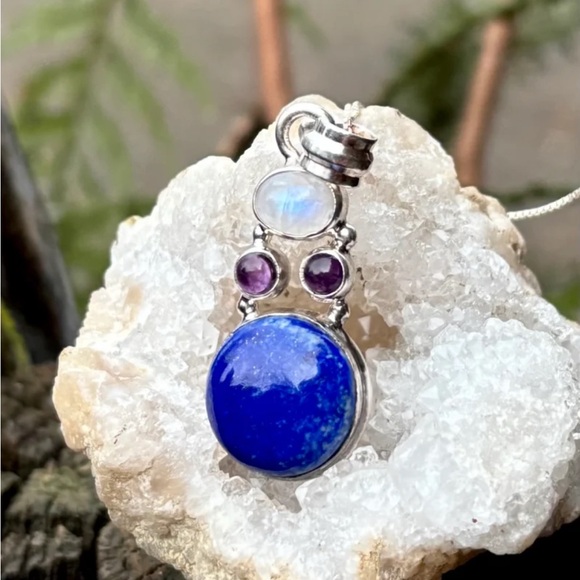 SET! Lapis Lazuli Necklace & Earrings - Picture 14 of 15